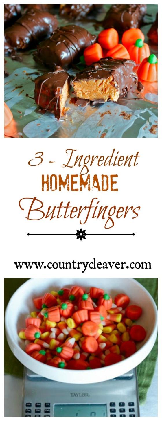 3-Ingredient Homemade Butterfinger bars!! Made with leftover Candy Corn from #Halloween!