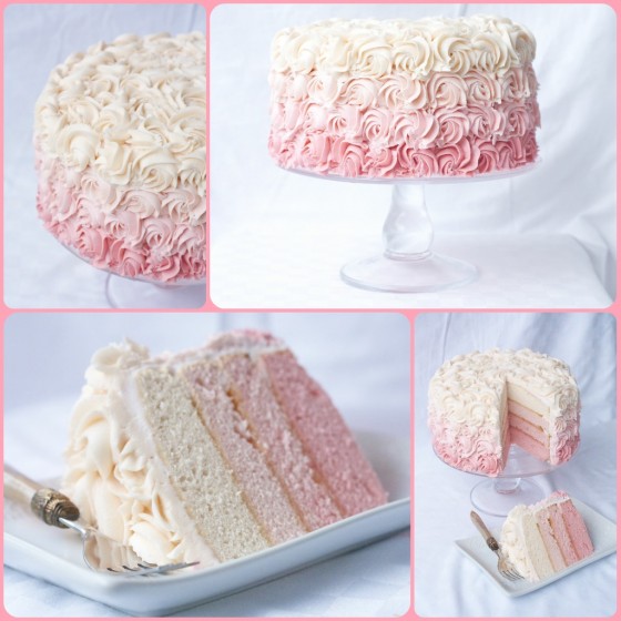 Rose Ombre Cake How-To with Step by Step Photos - homemadehome.com