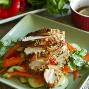 Szechuan Chicken Salad on a plate