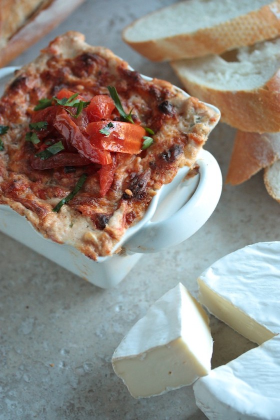 Roasted Tomato Brie Dip - A hot and melty dip for entertaining or just because! 