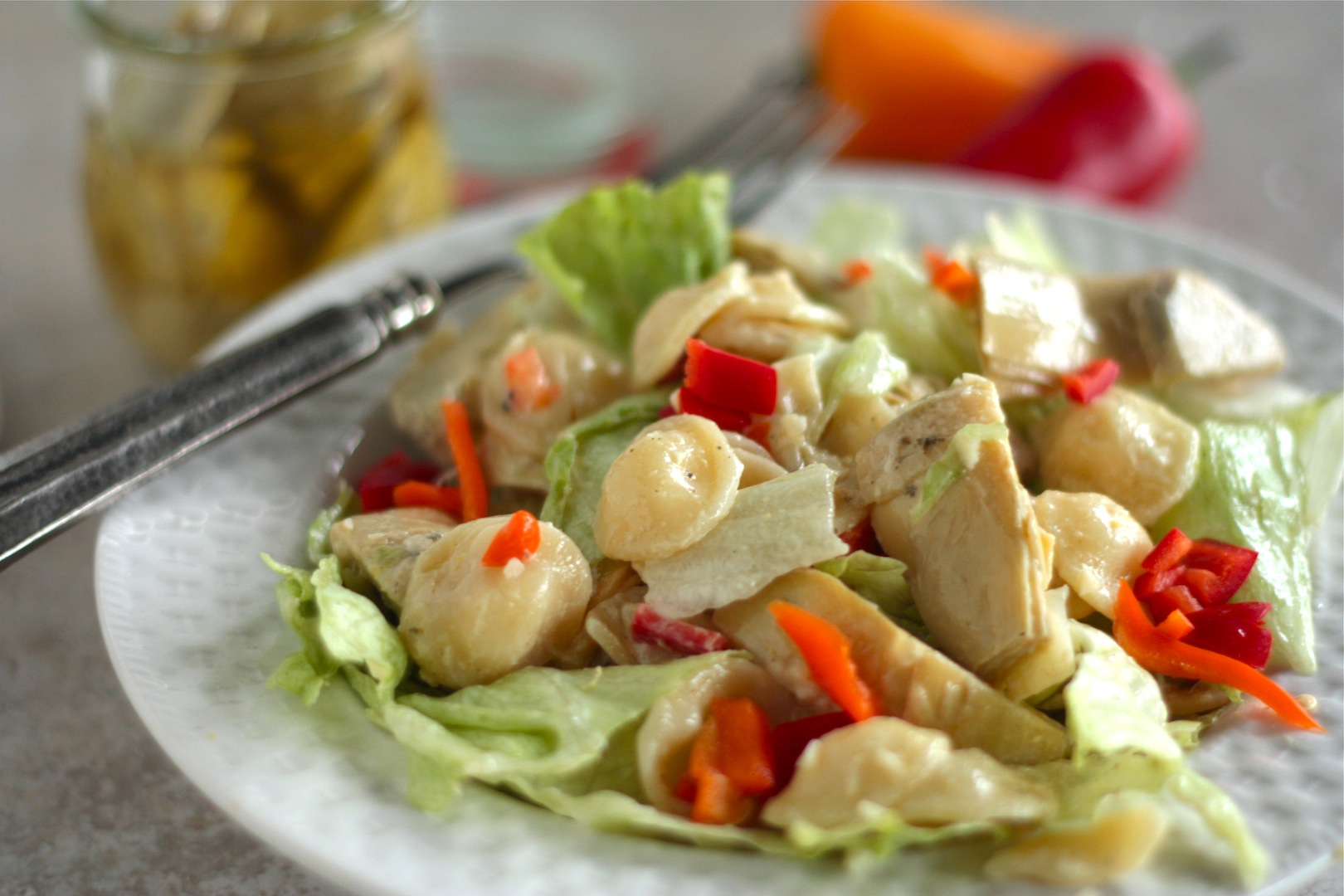 Artichoke Pasta Salad - homemadehome.com