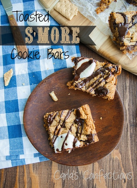 S'more Cookie Bars Title - Carlas Confections