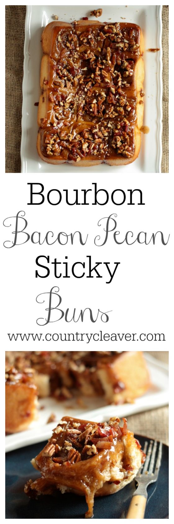 Bourbon Bacon Pecan Sticky Buns- homemadehome.com
