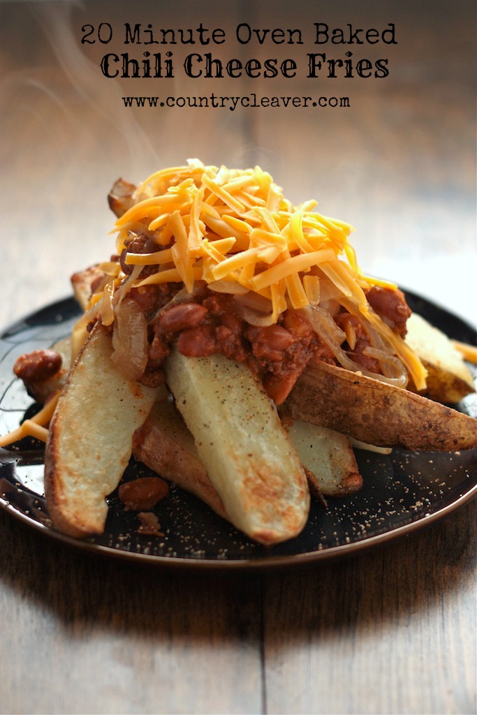 20 Minutes Oven Baked Chili Cheese Fries