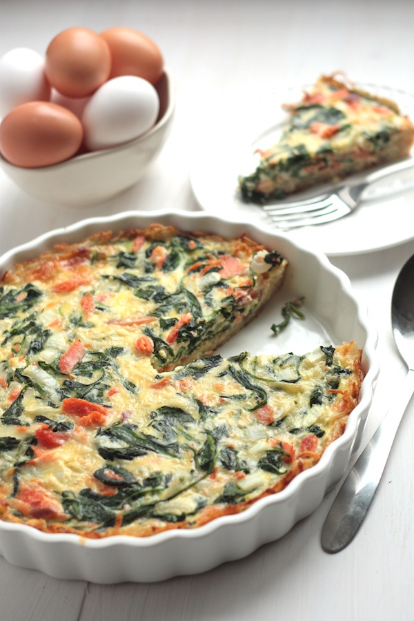 Smoked Salmon & Spinach Hashbrown Quiche