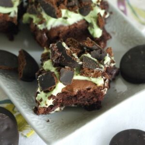 Thin Mint Brownies on a plate