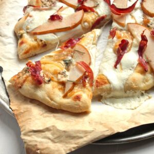 Proscuitto and Pear Pizza with Rosemary Olive Oil Pizza Dough