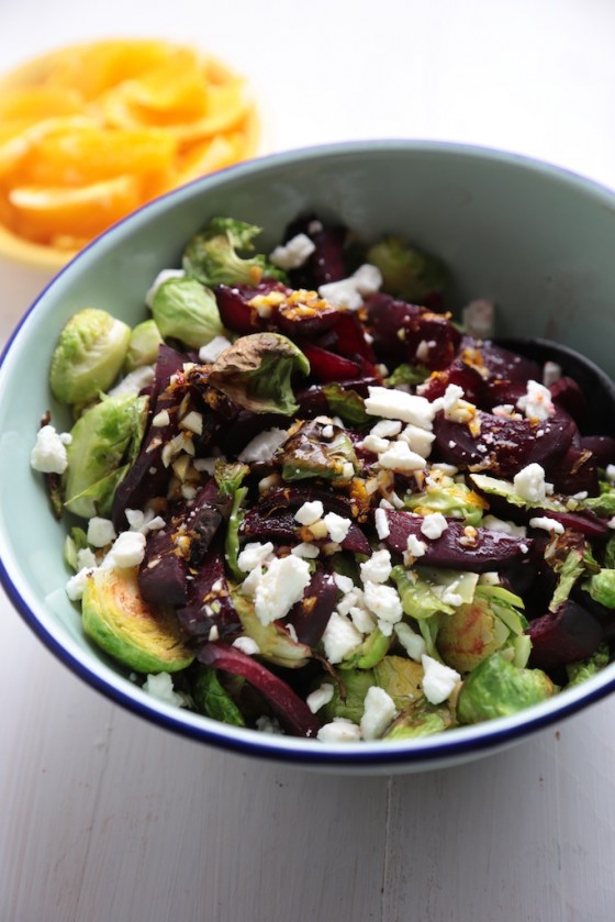 Roasted Beet and Brussels Sprout Citrus Salad - homemadehome.com
