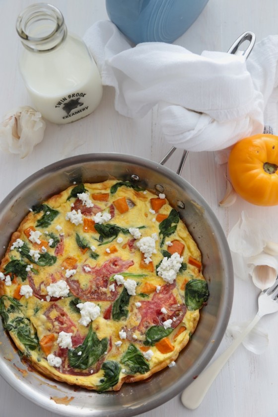 Sweet Potato and Spring Vegetable Frittata - homemadehome.com
