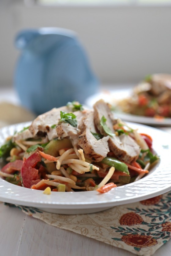 Grilled Chicken Peanut Asian Salad - homemadehome.com