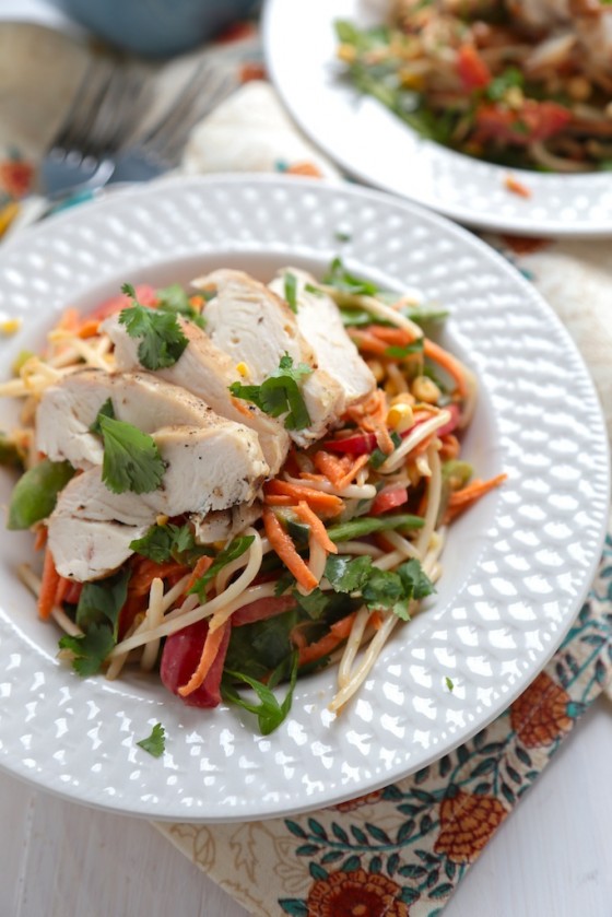 Grilled Chicken Peanut Asian Salad - homemadehome.com