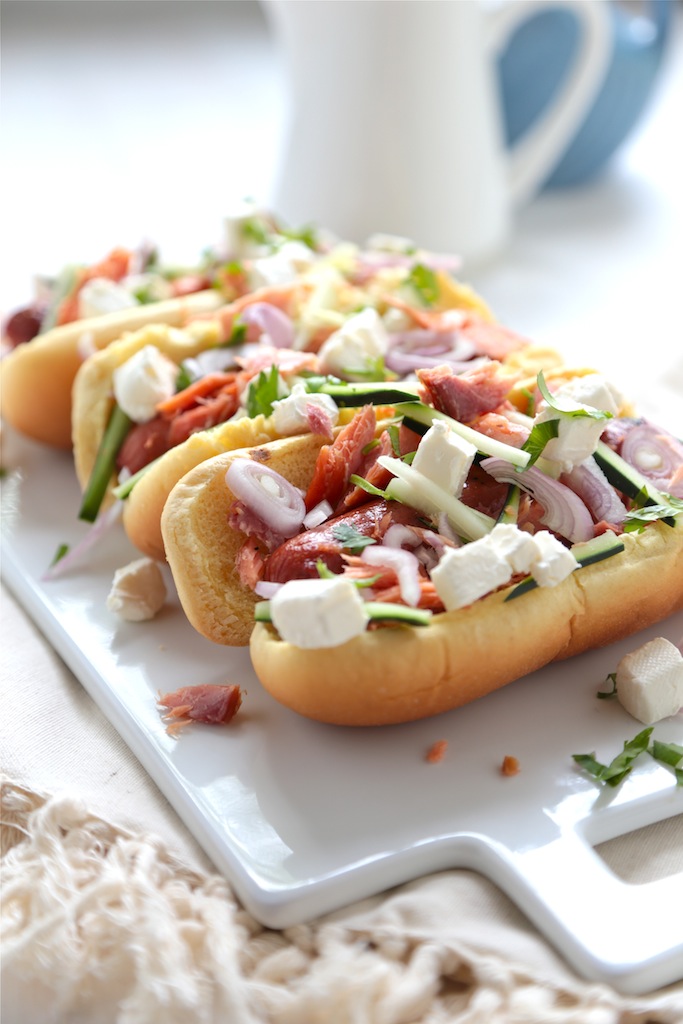 Smoked Salmon Seattle Hot Dog - The cream cheese is a GAME CHANGER! homemadehome.com