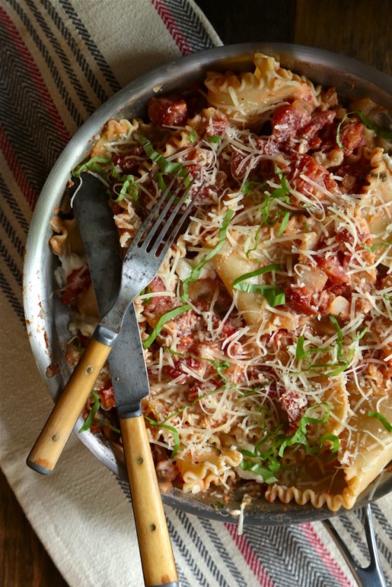 Healthy One Skillet Lasagna - homemadehome.com
