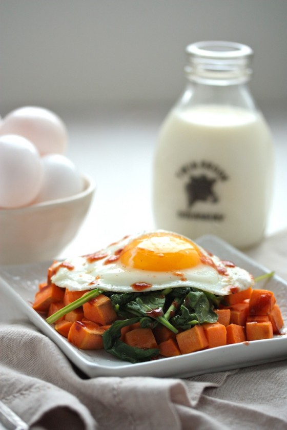 3 Ingredient Sweet Potato Spinach Hash - homemadehome.com