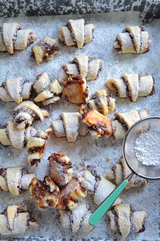 Bourbon Cherry Walnut Rugelach - It's fall time packed into a flakey cookie! 