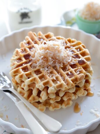 Toasted Coconut Buttermilk Waffle - homemadehome.com