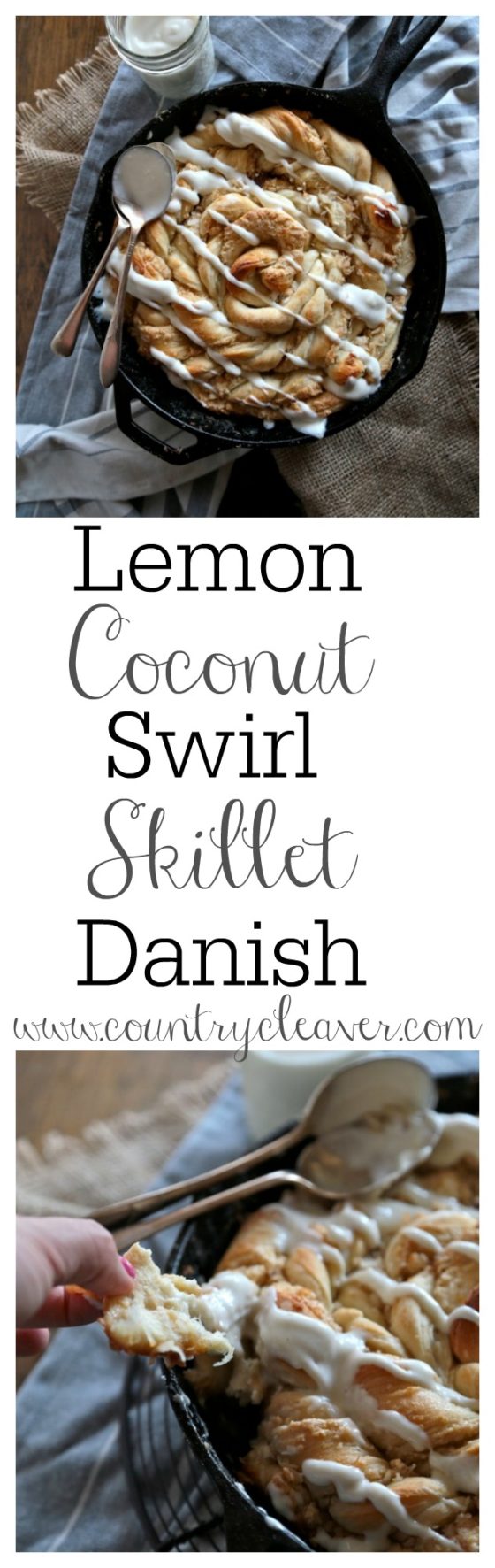 Lemon Coconut Swirl Skillet Danish