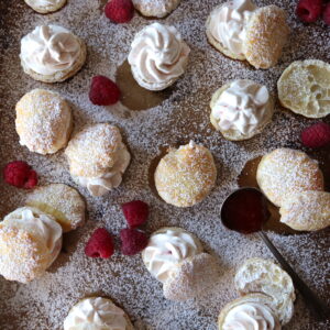 Super Simple Raspberry Cream Puffs - homemadehome.com Use Puff Pastry for these simple treats!