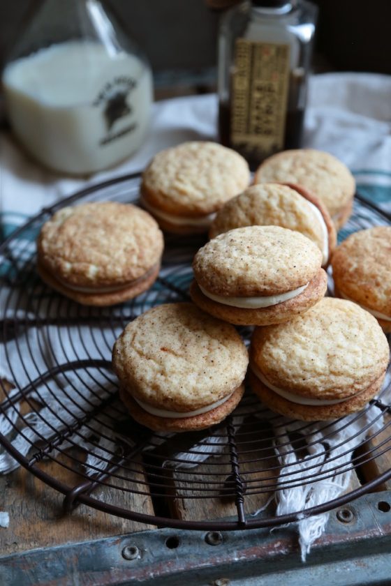Maple Snickerdoodle Sandwich Cookies with Bourbon Maple Filling - Ohhh don't these look fun!!