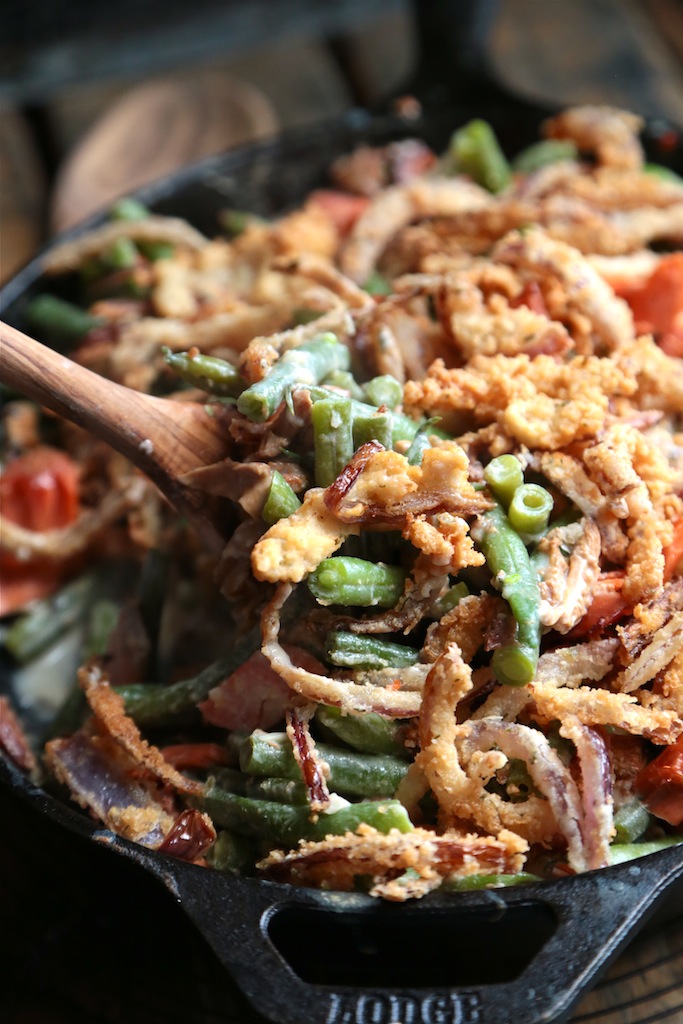 Smoked Salmon Green Bean Casserole - Take that canned casserole and kick it to the curb! homemadehome.com