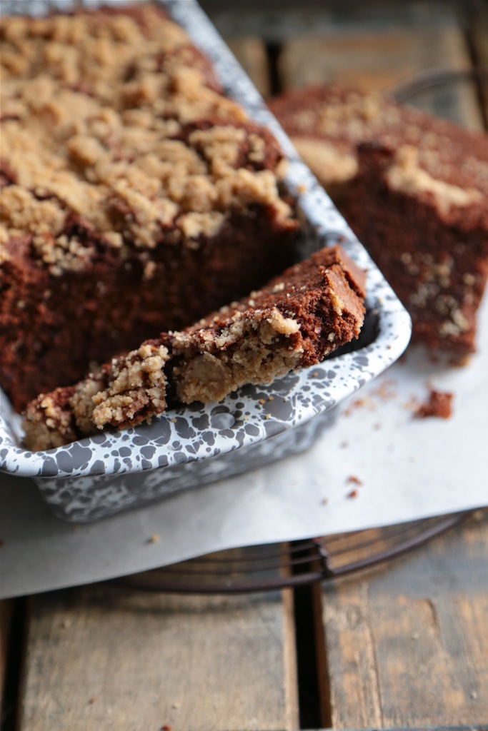 Double Chocolate Chip Gingerbread Streusel Pound Cake - homemadehome.com