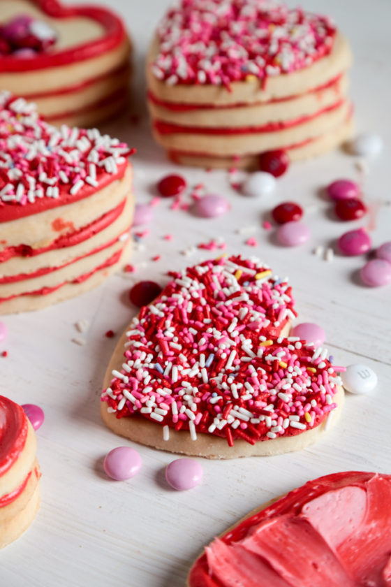 Valentine's Day Surprise Sugar Cookie Stacks - Your Valentine will love to see what's inside!! - homemadehome.com