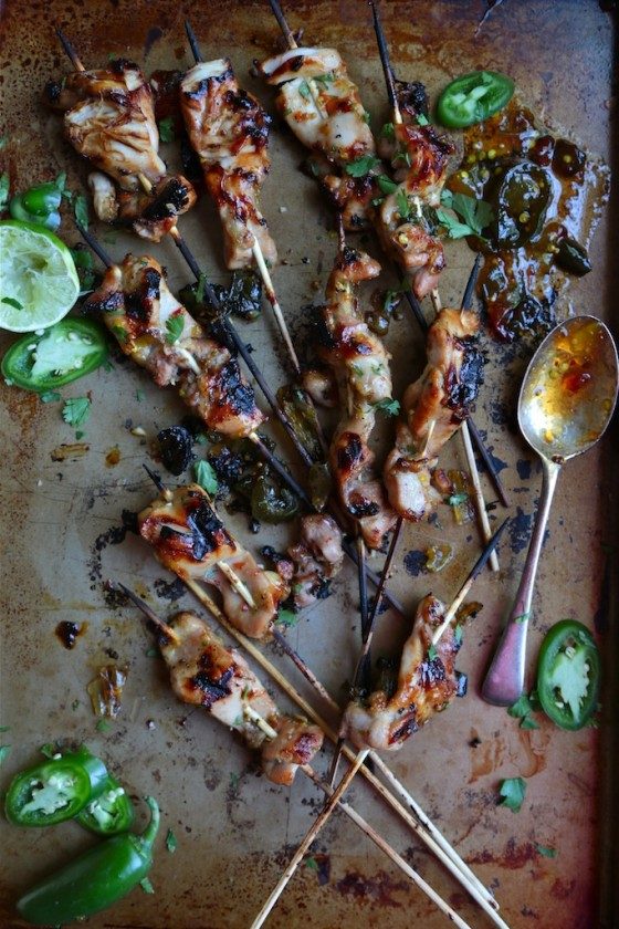 Cowboy Candy Chicken Skewers-- homemadehome.com