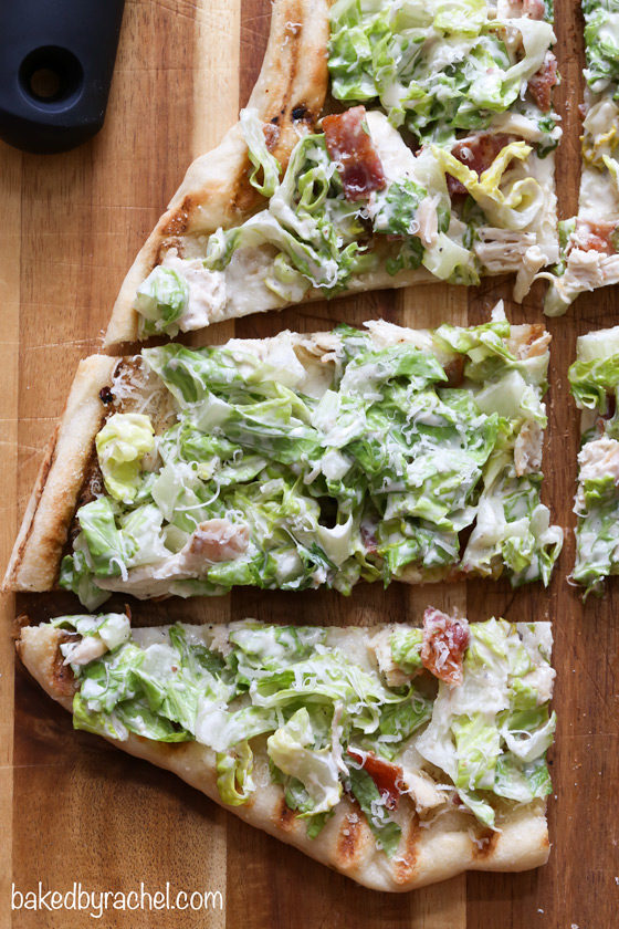 Gilled Chicken Caesar Pizza--homemadehome.com