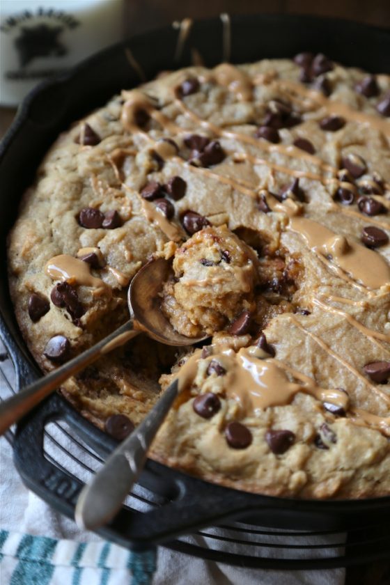 Peanut Butter Chocolate Chip Skillet Blondie and 25 Other Insanely Delicious Cast Iron Desserts