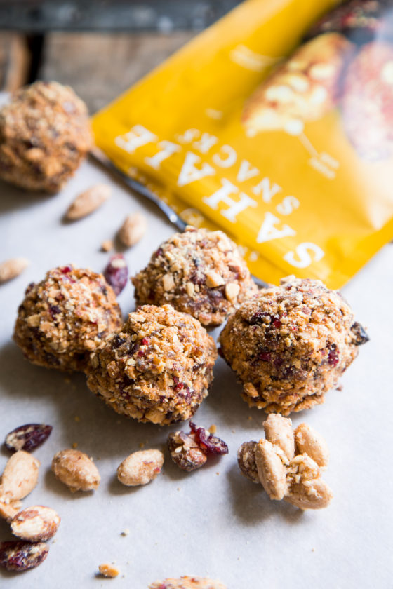 Honey Almond Cranberry Energy Bites - The perfect on the go snack, with protein, and fiber to keep you going!
