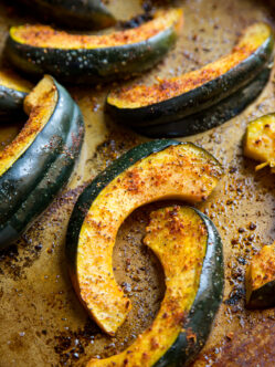 Chili Lime Roasted Acorn Squash - A super easy, vegan and Whole30 approved side dish!