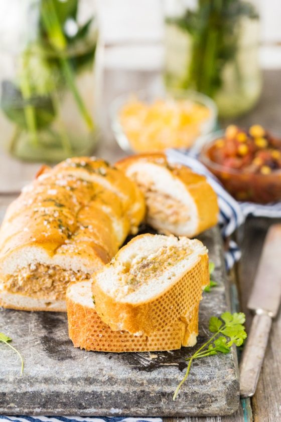 taco-stuffed-french-bread-baguette-25-sweet-and-savory-mouthwatering-party-bread-recipes