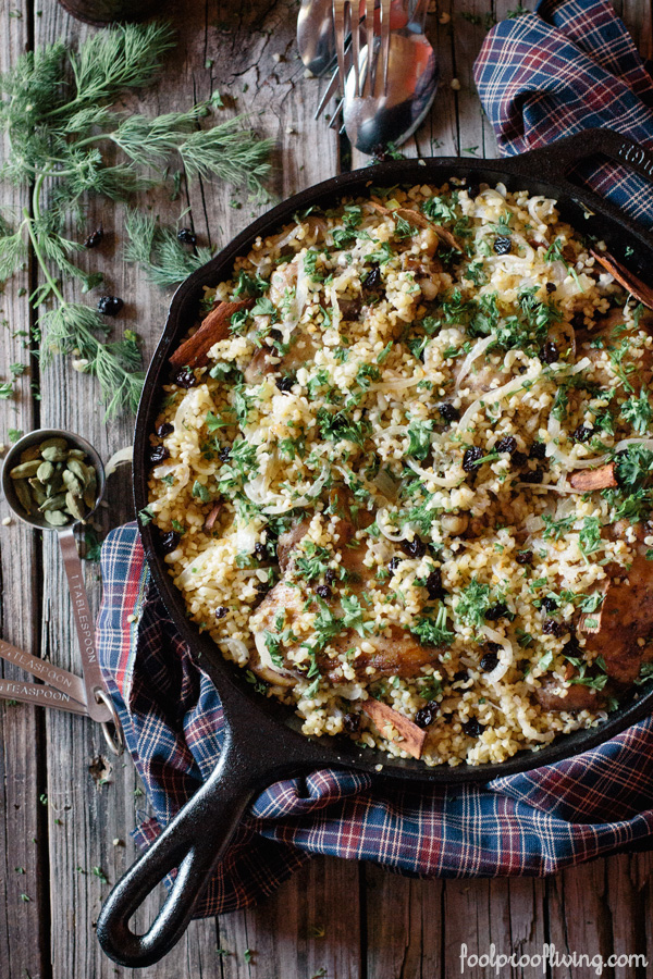 Foolproofliving-Bulgur-and-Chicken-50 One Skillet Dinners