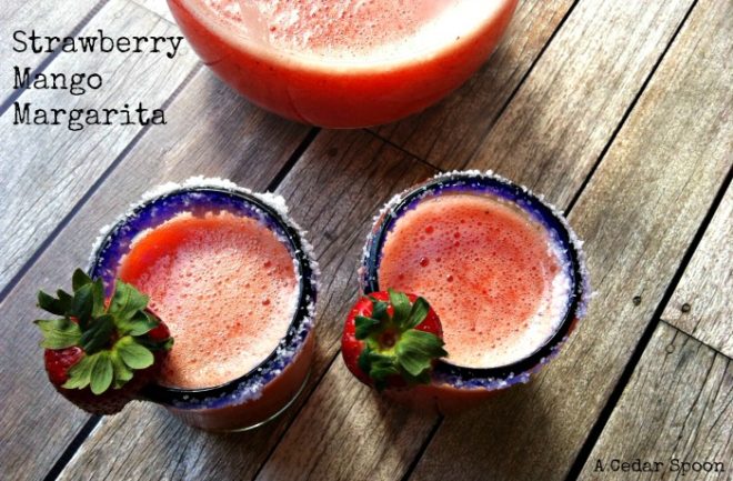 Strawberry-Mango-Margarita-A-Cedar-Spoon-25 Margaritas You Need in Your Life
