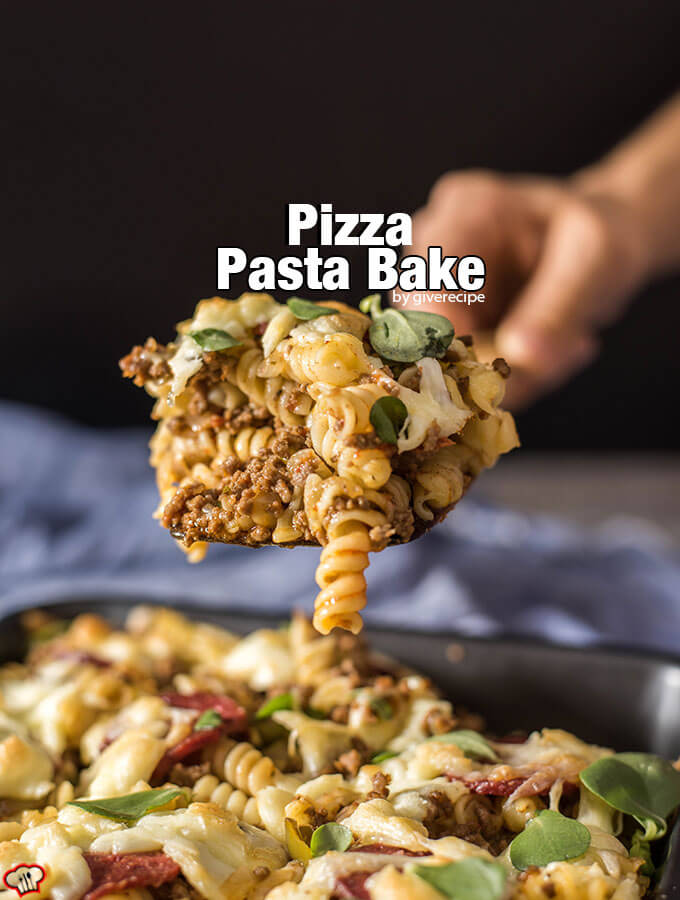 Pizza-Pasta-Bake-GiveRecipe Freezer Friendly Meals