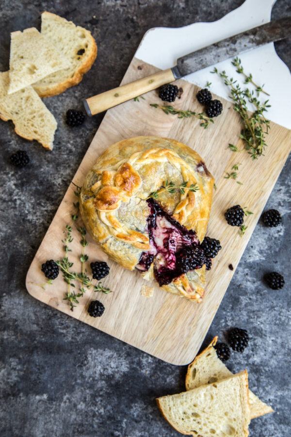 Blackberry Thyme Baked Brie En Croute - An EASY and stunning appetizer for any occasion!
