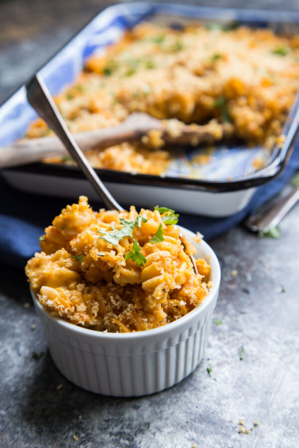 Roasted Red Pepper and Pumpkin Macaroni and Cheese