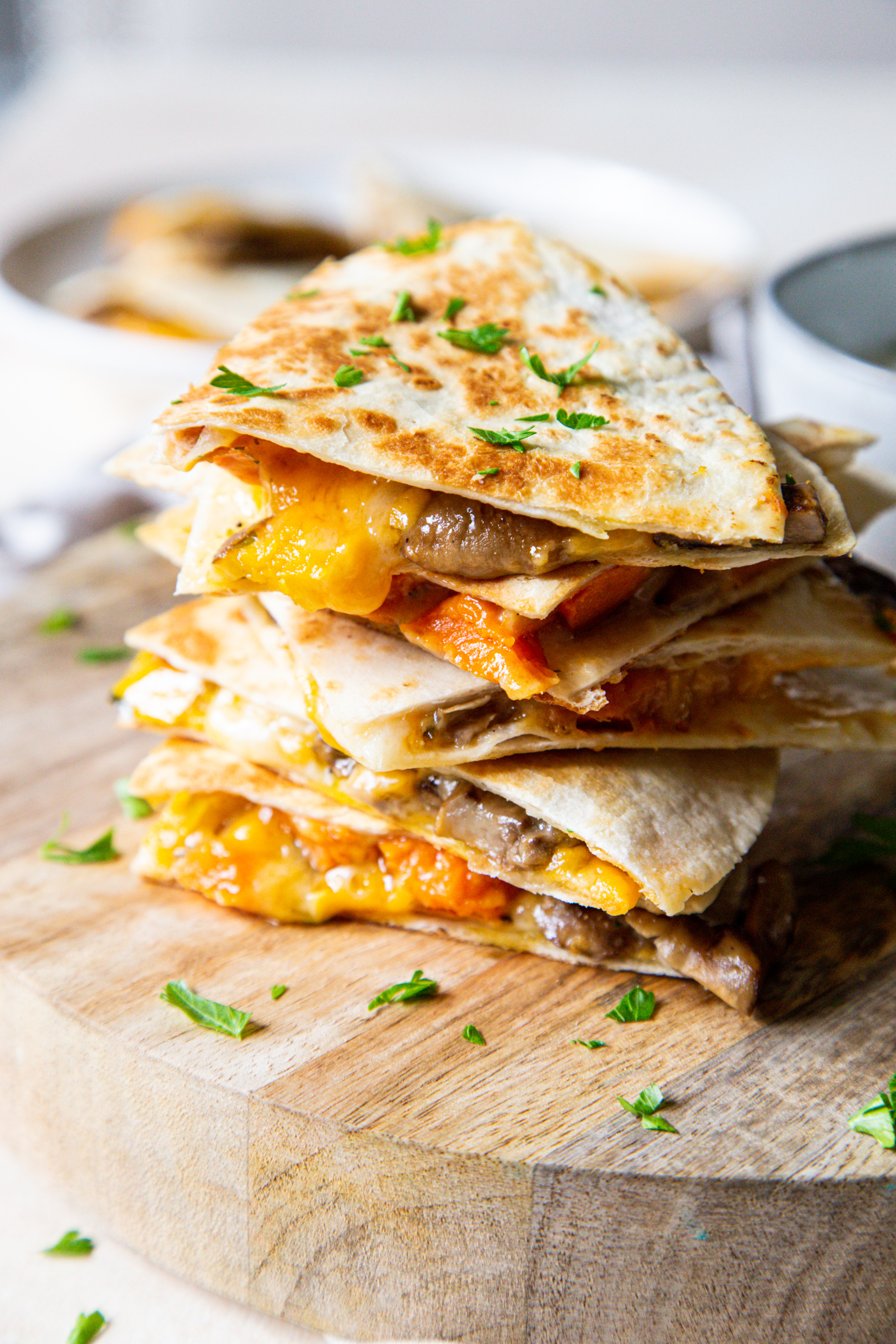 Steak Mushroom and Squash Quesadilla is a luxury leftover dream recipe! With melty cheese, savory sirloin steak, buttery mushrooms, and butternut squash
