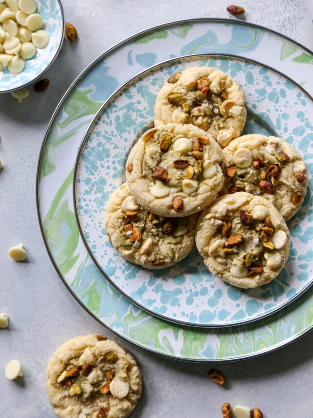 White Chocolate Pistachio Butter Cookies